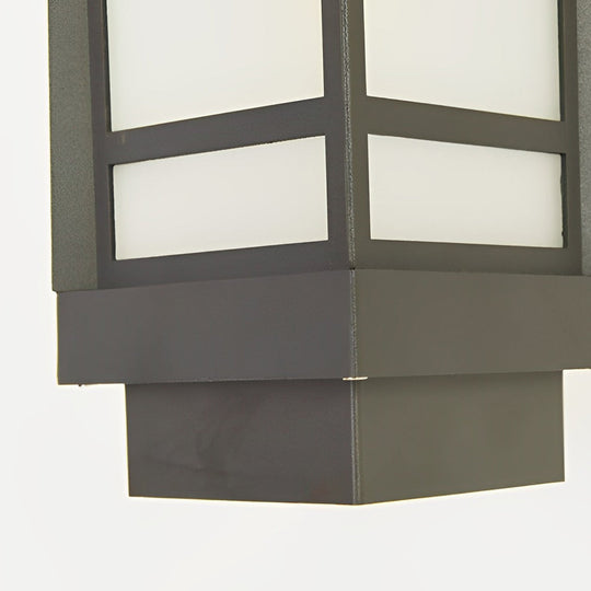 Vintage Waterproof LED Glass Matte Black Retro Wall Lamp – Exterior Lighting