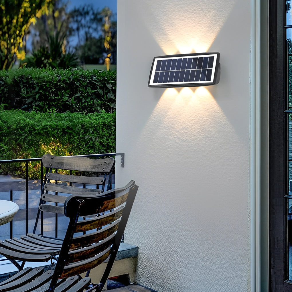 Rectangular Solar LED Up and Down Outdoor Wall Lamp