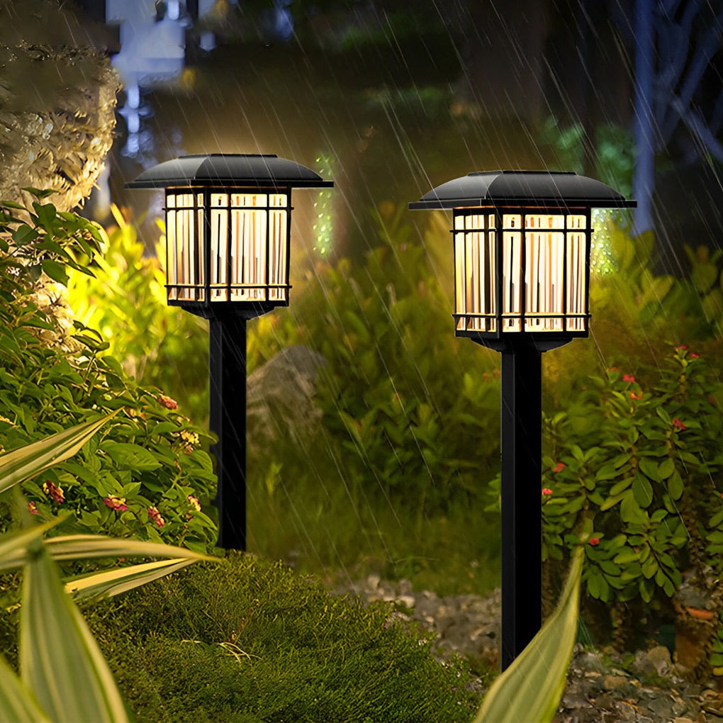 Vintage Modern Solar Square Lawn Lights Waterproof Durable Outdoor Lighting