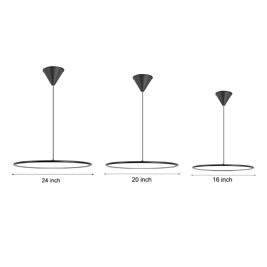 Minimalist Modern Circle Linear Industrial LED Pendant Light