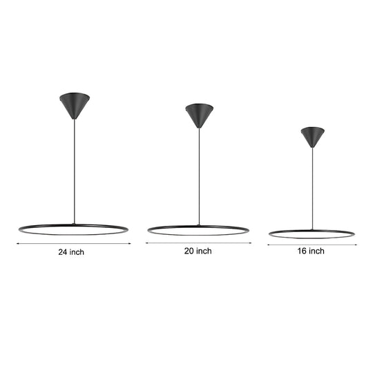 Minimalist Modern Circle Linear Industrial LED Pendant Light