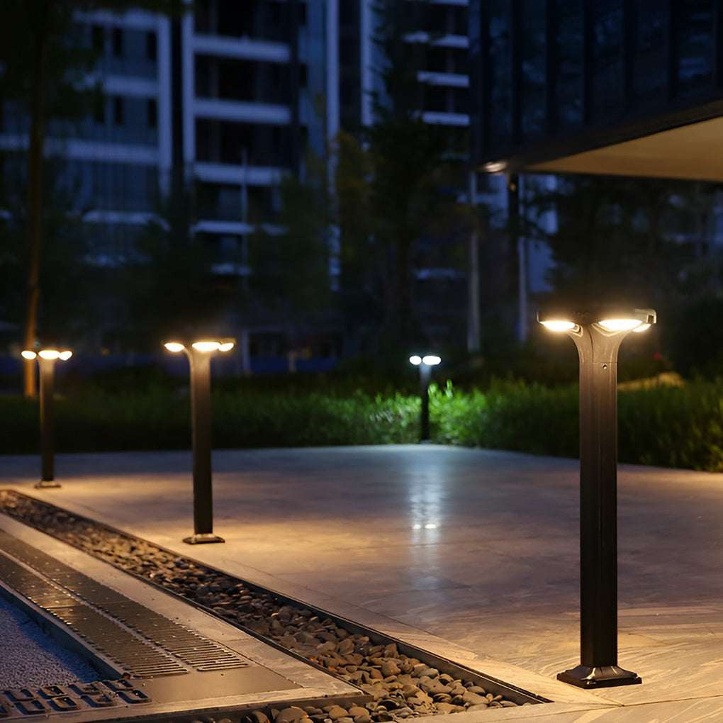 Square LED Outdoor Path Lights with Solar &amp; Wired Options