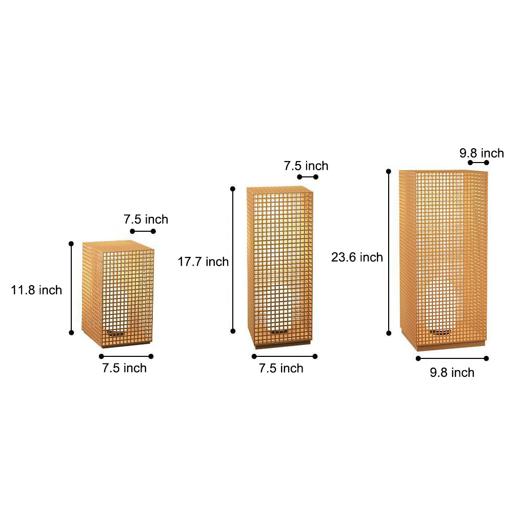 Artistic Gold Cuboid Pathway Bollard Lights