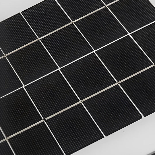 Black Solar LED Fence Post Light with Mountain Pattern Design