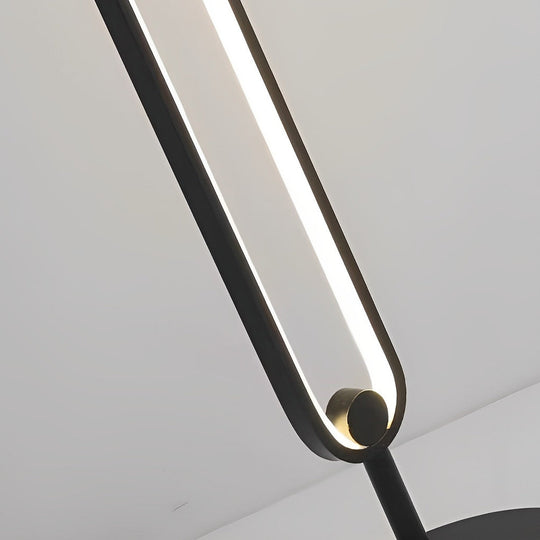 Modern Minimalist LED Oval Floor Lamp – 53" Standing Lamp with Sculptural Design, Warm White Light, Foot Switch Control