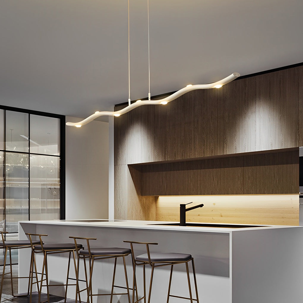 Long Branches Stepless Dimming LED White Modern Chandelier