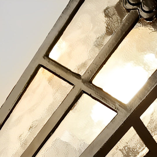 Vintage Glass Waterproof Black European Style Outdoor Wall Lamp Exterior Lights