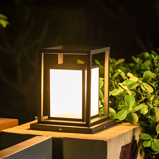 Outdoor Waterproof LED Solar Fence Post Lights Modern Pillar Lamp