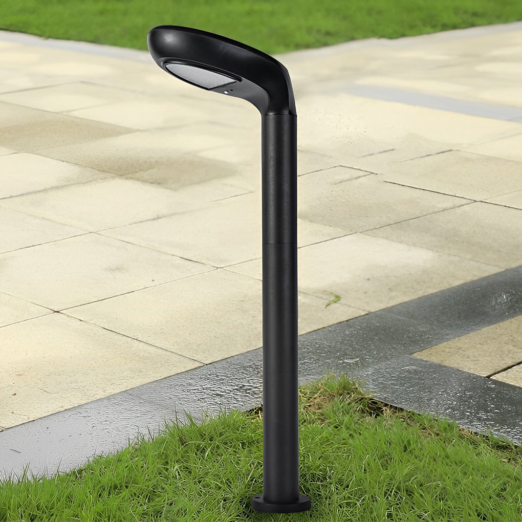 Minimalist Solar Powered Lawn Lights Sleek Aluminum Black Garden Lamp