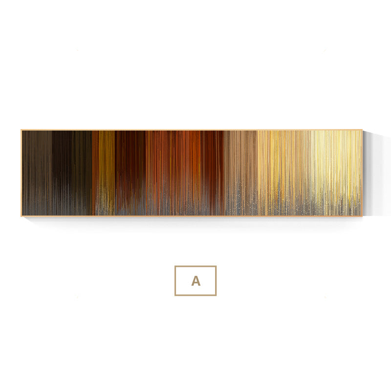 Abstract Neutral Color Fine Line Wide Format Canvas Wall Art Unframed
