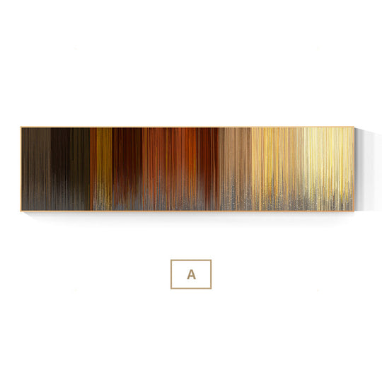 Abstract Neutral Color Fine Line Wide Format Canvas Wall Art Unframed