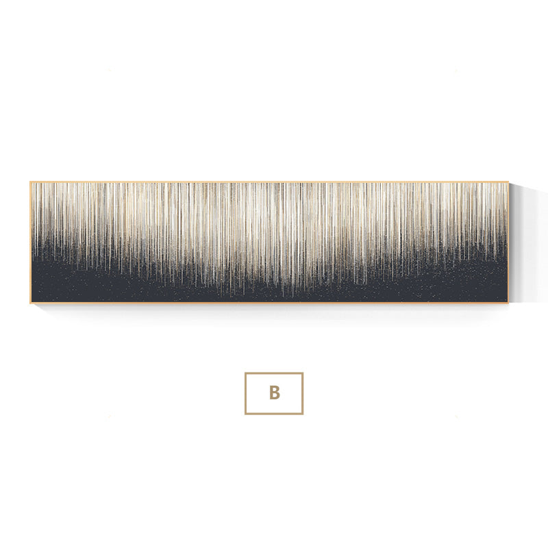Abstract Neutral Color Fine Line Wide Format Canvas Wall Art Unframed