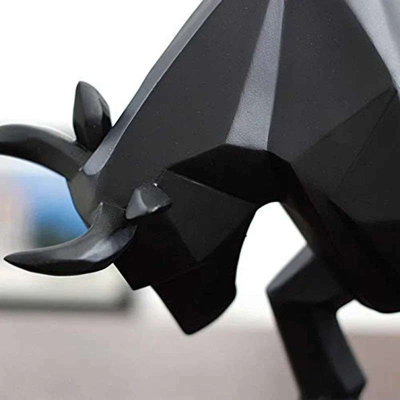 Abstract Geometric Bull Statue Resin Decorative Sculpture