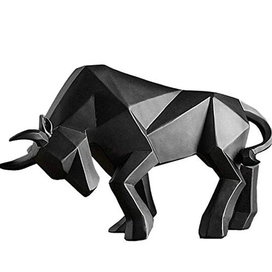 Abstract Geometric Bull Statue Resin Decorative Sculpture