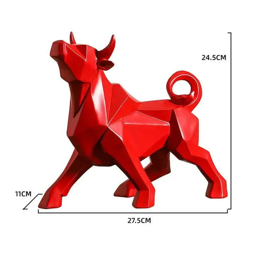 Abstract Geometric Bull Statue Resin Decorative Sculpture