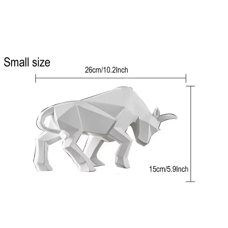 Abstract Geometric Bull Statue Resin Decorative Sculpture