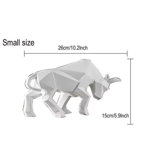 Abstract Geometric Bull Statue Resin Decorative Sculpture