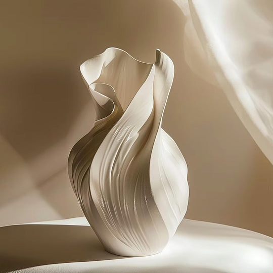 Abstract Ceramic Nordic Sculptured Floral Vase 17.5cm