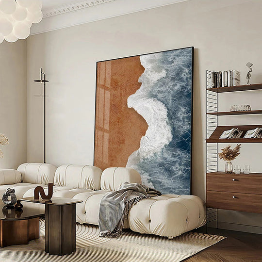 Abstract Coastal Beach Landscape Canvas Wall Art Unframed