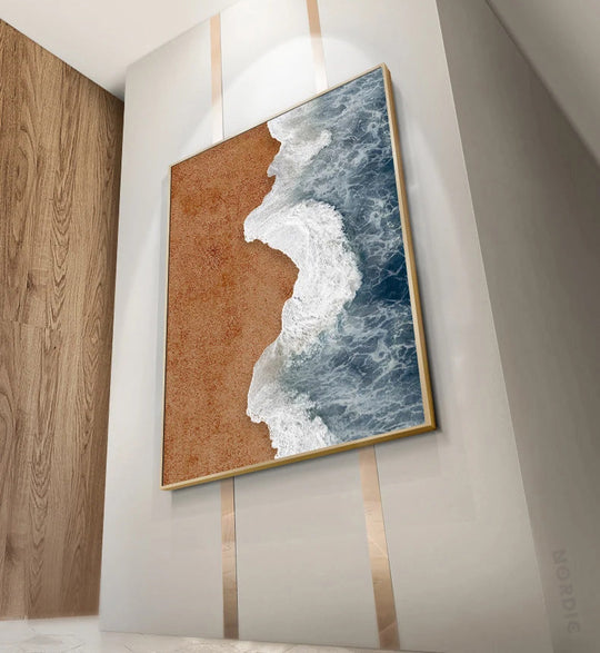 Abstract Coastal Beach Landscape Canvas Wall Art Unframed