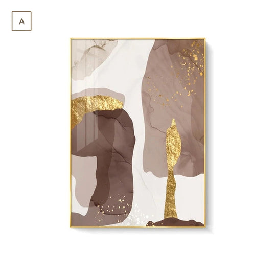 Abstract Elements Earthy Hues Canvas Wall Art