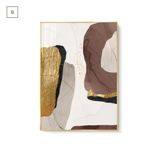 Abstract Elements Earthy Hues Canvas Wall Art