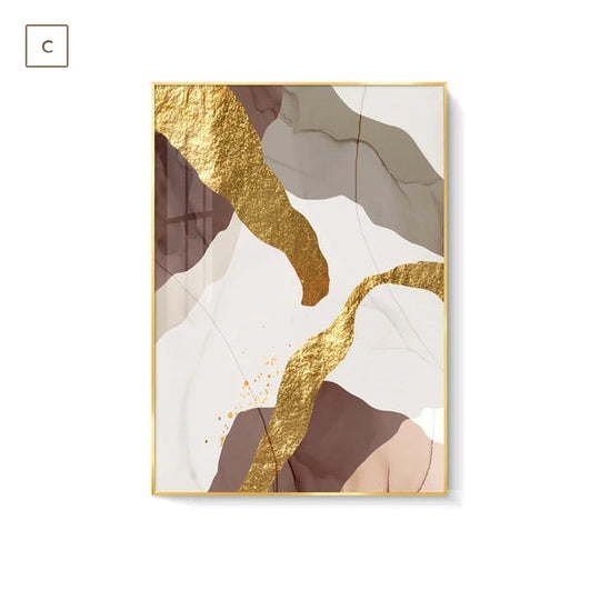 Abstract Elements Earthy Hues Canvas Wall Art