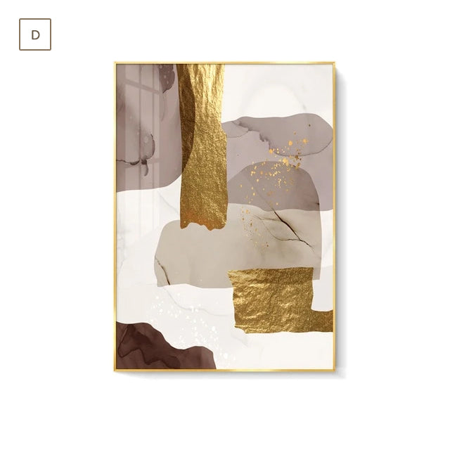Abstract Elements Earthy Hues Canvas Wall Art
