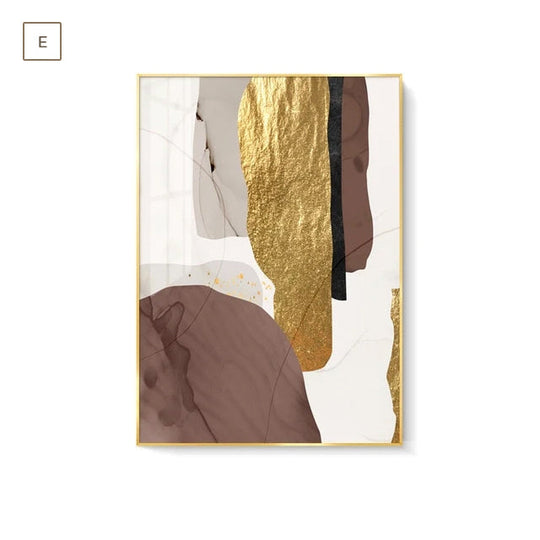 Abstract Elements Earthy Hues Canvas Wall Art