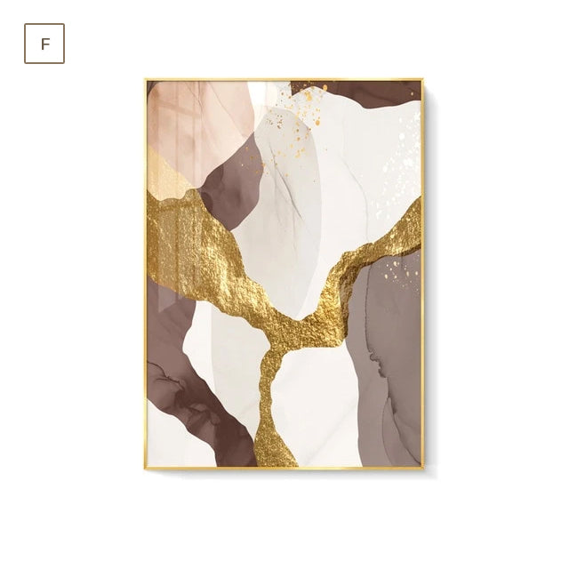 Abstract Elements Earthy Hues Canvas Wall Art