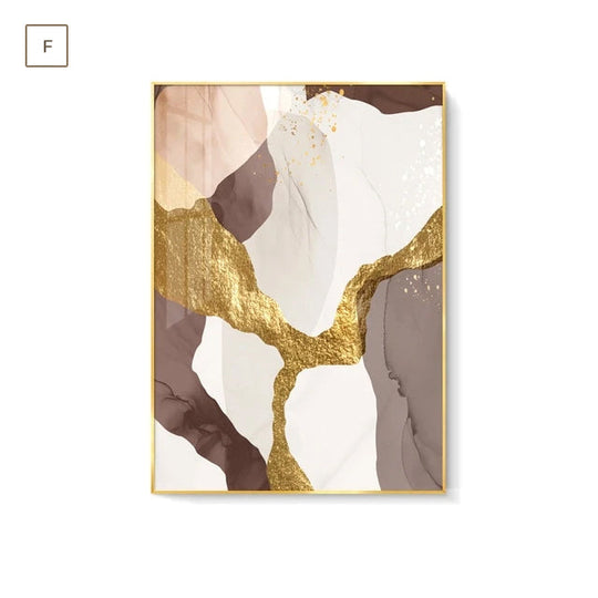 Abstract Elements Earthy Hues Canvas Wall Art