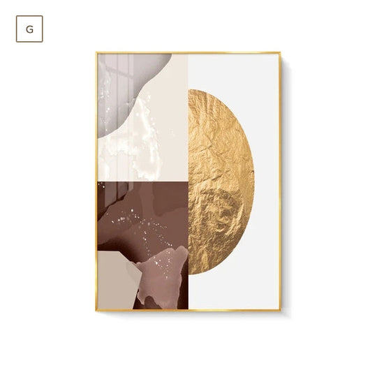 Abstract Elements Earthy Hues Canvas Wall Art