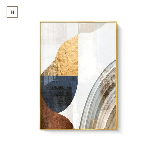 Abstract Elements Earthy Hues Canvas Wall Art
