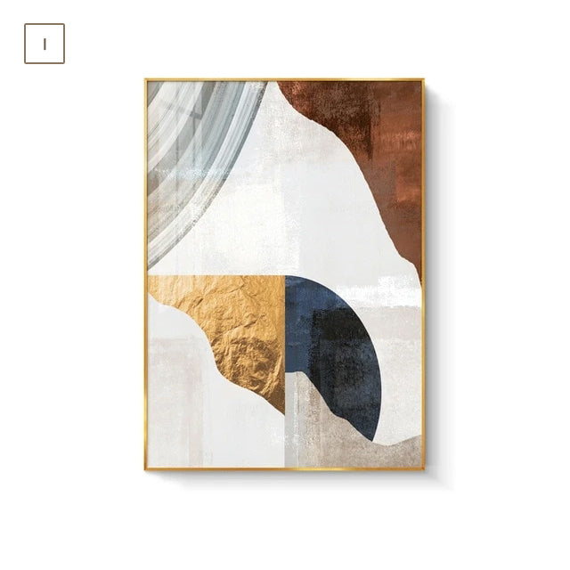 Abstract Elements Earthy Hues Canvas Wall Art