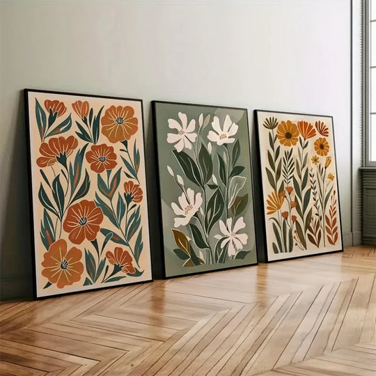 Abstract Floral Wildflower Botanical Canvas Wall Art