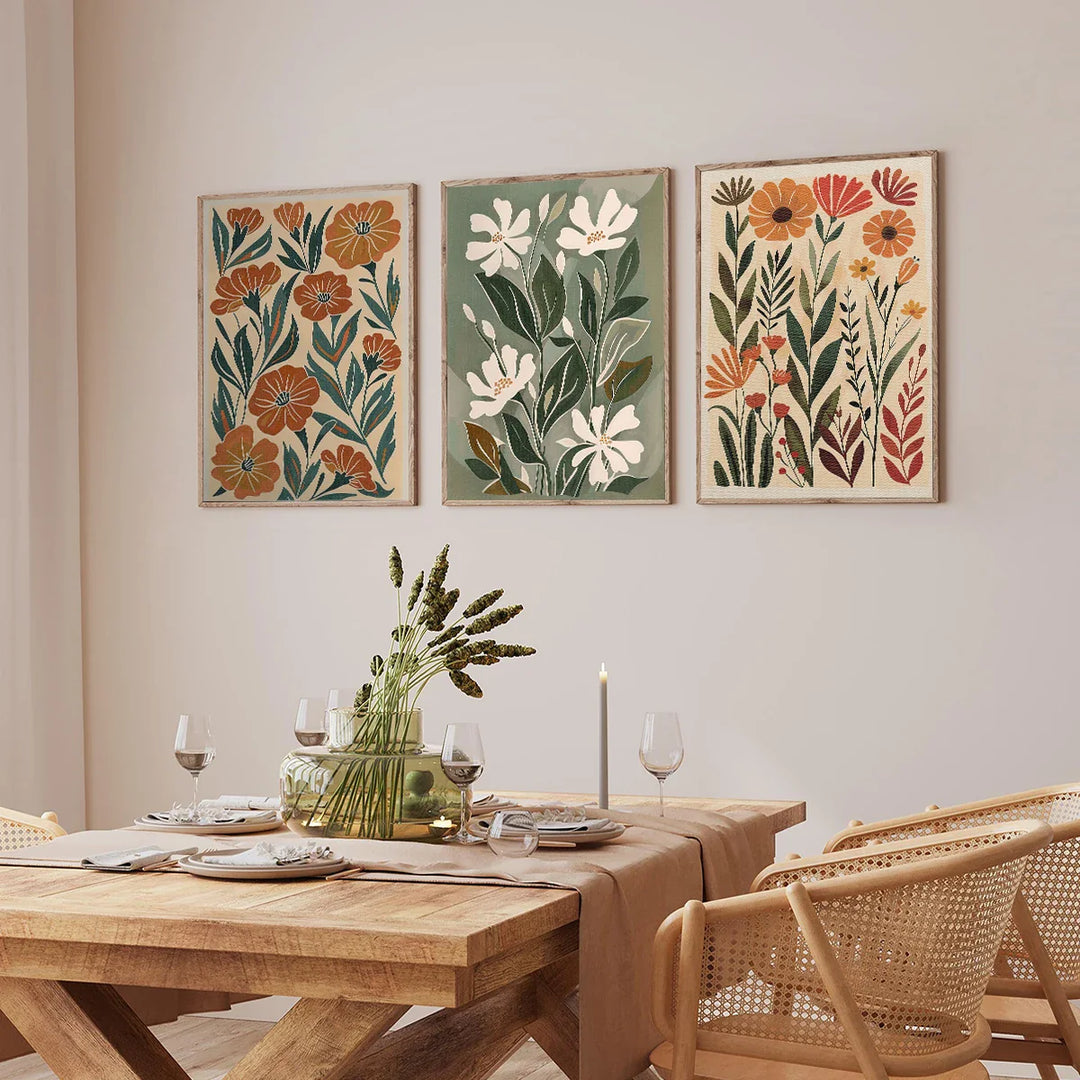 Abstract Floral Wildflower Botanical Canvas Wall Art