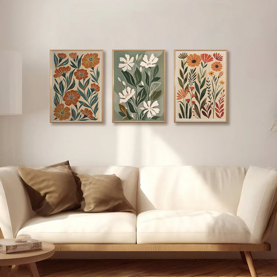 Abstract Floral Wildflower Botanical Canvas Wall Art