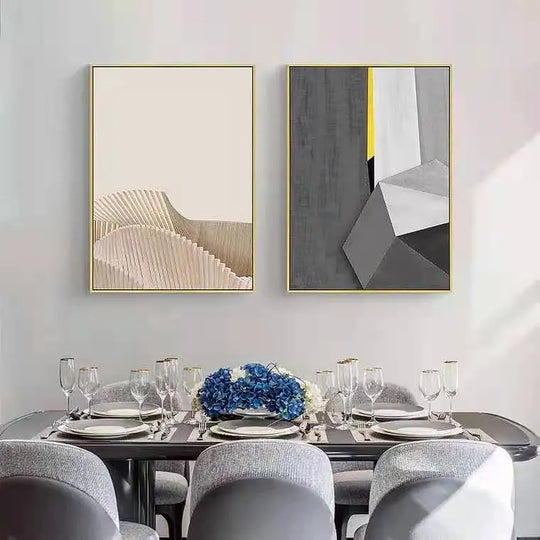 Abstract Geometric Modern Aesthetics Canvas Wall Art