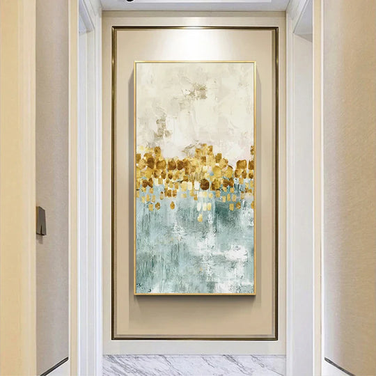 Abstract Golden Tree Auspicious Canvas Wall Art Unframed