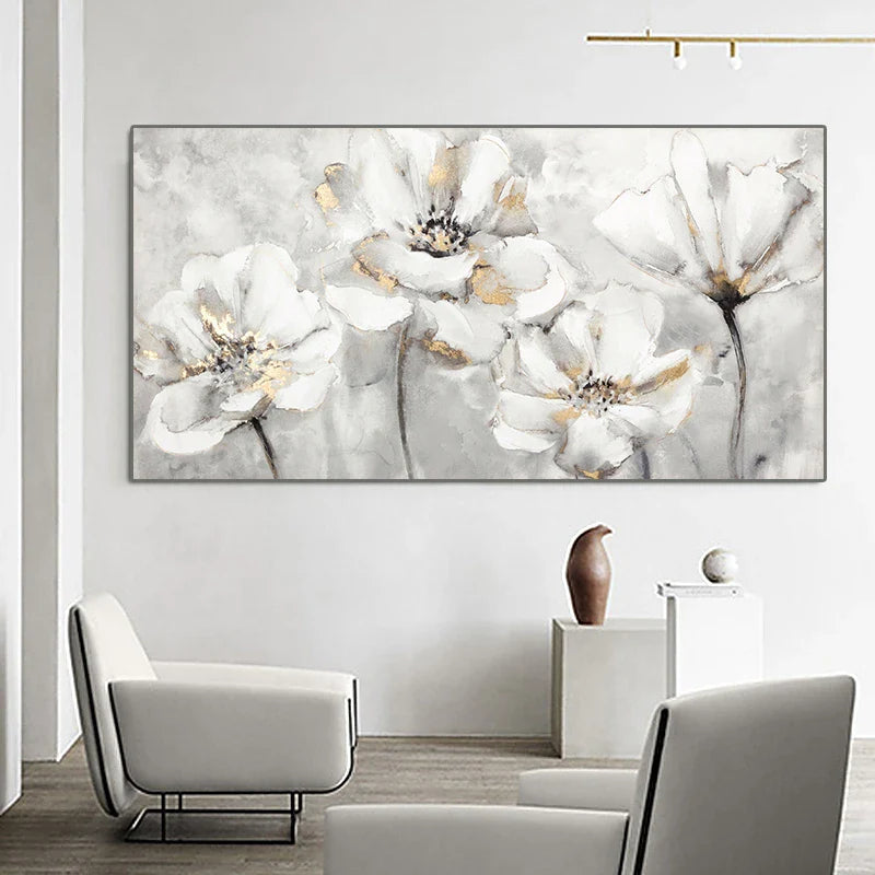 Abstract Golden Tree Auspicious Canvas Wall Art Unframed