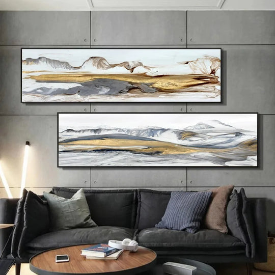 Abstract Minimalist Flowing Landscape Wide Format Canvas Wall Art Unframed
