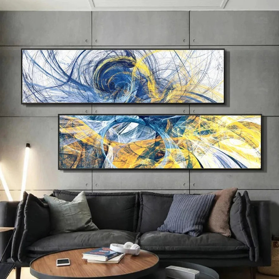 Abstract Minimalist Flowing Landscape Wide Format Canvas Wall Art Unframed
