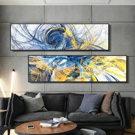 Abstract Minimalist Flowing Landscape Wide Format Canvas Wall Art Unframed
