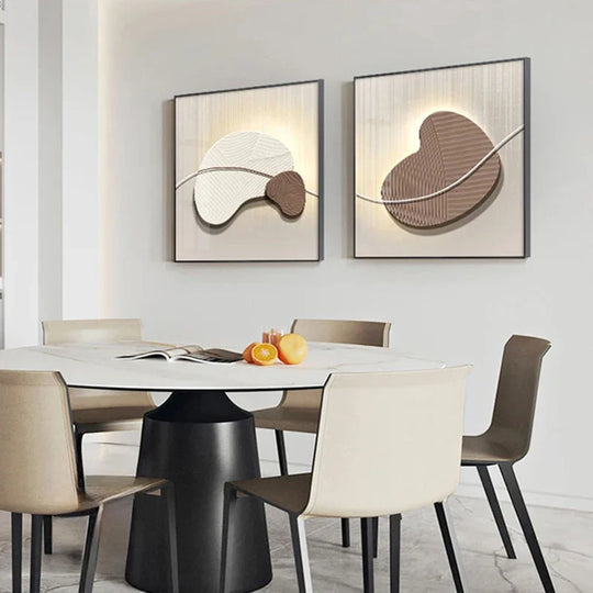 Nordic Stone Pebbles Square Abstract Canvas Wall Art Unframed