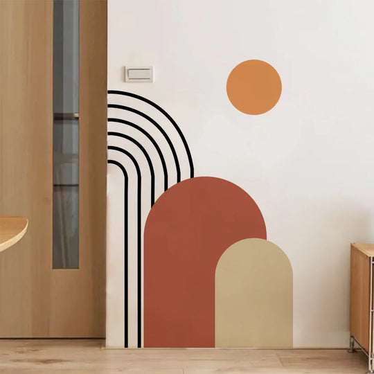 Abstract Rainbow Sun Arch Wall Mural For Home Decor