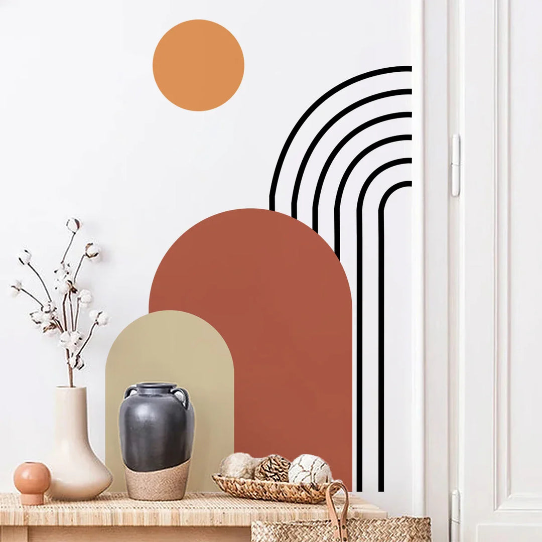 Abstract Rainbow Sun Arch Wall Mural For Home Decor