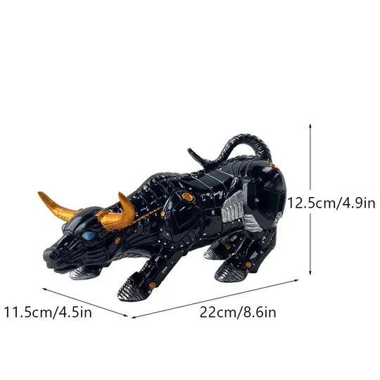 Auspicious Golden Bull Figurine Resin Wealth Decor Accent