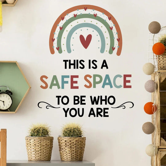 Be Who You Are Rainbow Hearts Wall Decal For Kids Room