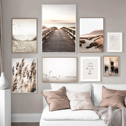 Beach Sunset Landscape Canvas Print Pictures of Calm