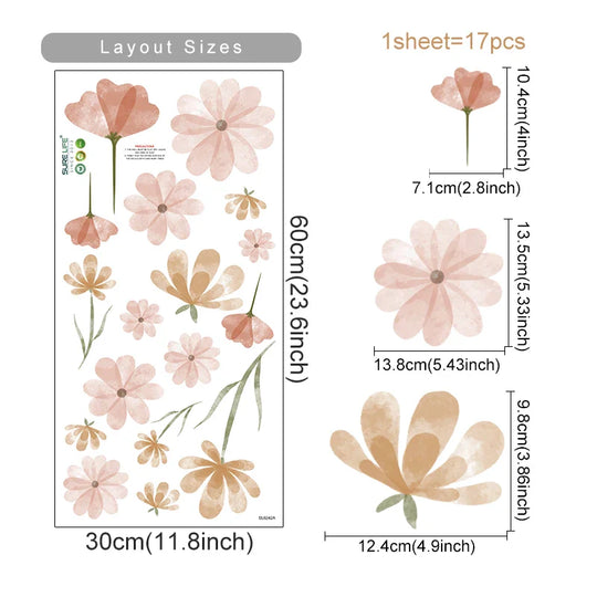 Bees Flowers Wall Stickers